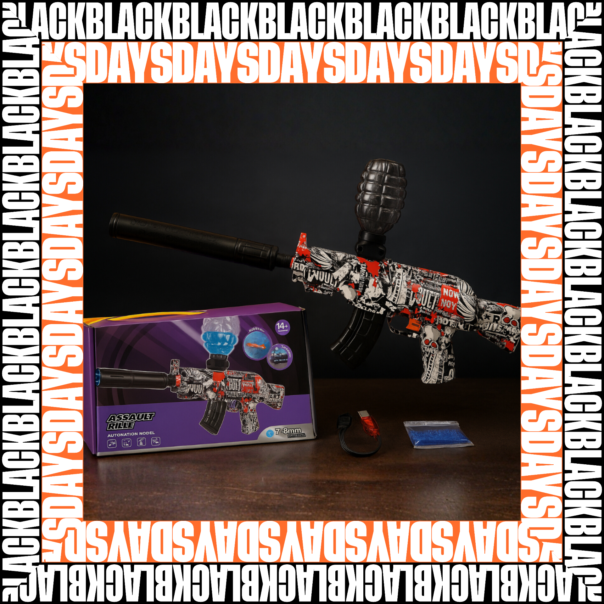 Pistola de hidrogel recargable AK47